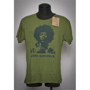 Authentic 70s Style Retro Vintage Men's Trunk LTD Y2K Jimi Hendrix Olive T-Shirt